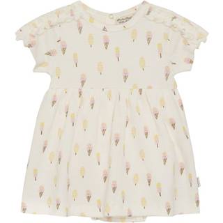 Minymo Mønstret Bodykjole Pristine 74 cm  Creme  74 cm  kvinde