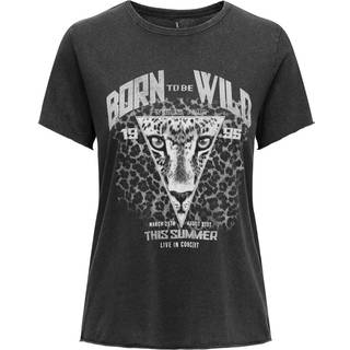 ONLY dame t-shirt ONLLUCY - Black BORN TO BE WILD - XS