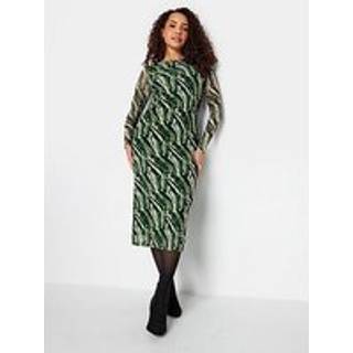 M & Co M & Co Green Long Sleeve Mesh Dress