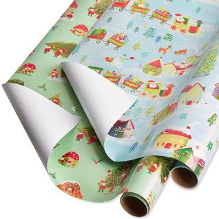 Papyrus julepakningspapir ruller nisser Santa -tog (2 ruller 52,5 kvadratmeter)