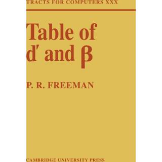 Table of d' and ß