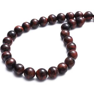 Beadia Natural Red Tiger Eye Stone Round Loose Semi Gemstone Perler til smykker, der fremstiller 10 mm 38 pcs