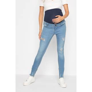 Lts Tall Women's Lts Maternity Blue Distressed Skinny Jeans Size Ex Long > 18 - Ex Long 18