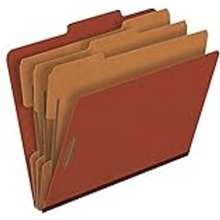 Pendaflex Pressboard Classification File Mapper 3 Dividere 2 """" Embedded Fasteners 2/5 Tab Cut Cut Letter Size Red Box med 10 (1357R)