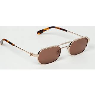 Off-White Unisex OERI123 Vaiden 7664 gold brown Solbriller Metal Guld Brun Rund Normal