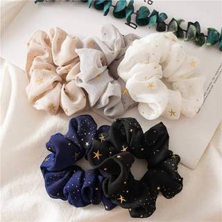 Outyua Solid Hair Scrunchies Elastiske h?rb?nd Ponytail Scrunchy Hair Ties Elegant Star Hair Rope Binder H?rtilbeh?r til kvinder og piger 5 stk (