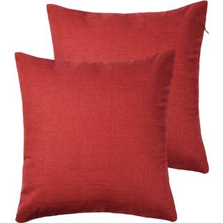 Rainroad Red Decorative Throw Pillow Cover til Sofa Couch Bedroom Car Cotton Linen Pillow Case Pude Cover S?t p? 2 18x18inch 45 cm x 45 cm (r?d)
