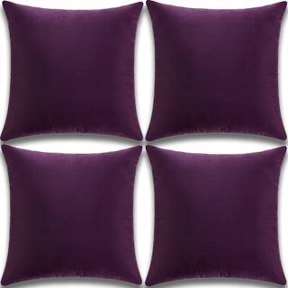 Yonous Throw Pillow d?kker fl?jls bl?d dekorativ pude til sofa sovev?relse bil s?t p? 4 16x16 tommer aubergine lilla
