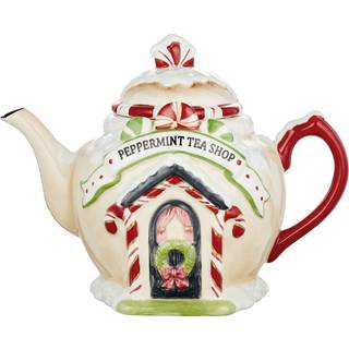 Cosmos Gaver Santa's Village Ceramic Teapot 7-1/4-tommer