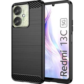 SKALO Xiaomi Redmi 13C 4G Armor Carbon Stødsikker TPU-cover - Sort