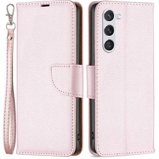 SKALO Samsung S24 Litchi Flip Cover - Rosa guld