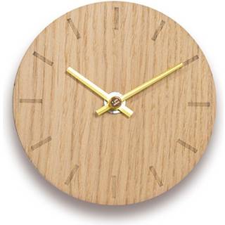 Hemverk - Vægur - Lys Eg - Ø12 cm - Guld visere