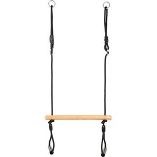 Small Foot - Wooden Trapeze Swing with Gymnastics Rings Black Line
