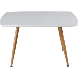 Plaza sofabord 80x80cm med hvid bordplade og træben