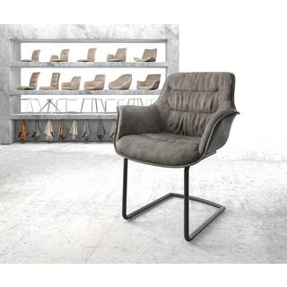 Freischwinger Kaira-Flex Mikrofaser Anthrazit Vintage Freischwinger rund Schwarz - Anthrazit, Schwarz