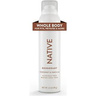 Native Deodorantspray til hele kroppen - Aluminiumfri, 72-timers lugtbeskyttelse, Naturligt afledt, Til kvinder og mænd, Kakaoduft