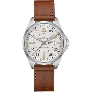 Hamilton H64635550 Herrenuhr Khaki Aviation Pilot Day Date Automatik Cognac