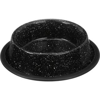 Neater Pet Brands - Outdoor Camping Style Pet Bowl - Emalje Ware Blue Black Granite Colors - Dog Cat No Tip Skid Bowls (16 Oz Black)