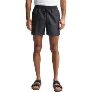 Medium Drawstring Swim Shorts - Logo Tape - Black - XXL
