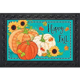 Briarwood Lane Whimsical Fall Primitive Doormat Autumn Sunflowers Indendoor Outdoor 30 """" X 18 """"