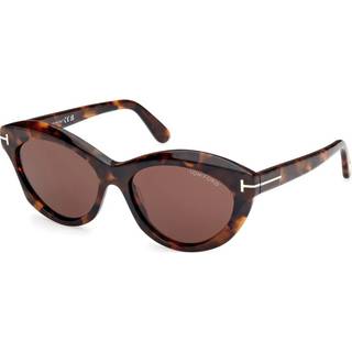 TOM FORD Kvinde FT1111 TONI 52E Solbriller Acetat Havana Brun Rund Normal