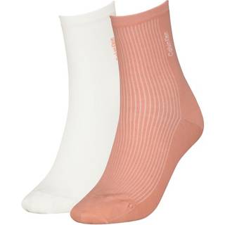 Calvin Klein 2-pak Women Rib Sock - White/Pink - One Size * Kampagne *