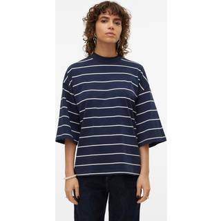 VERO MODA dame top VMMOLLY - Navy Blazer snow white - S