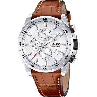 Festina F20692-1 Timeless Sølvfarvet/Læder Ø44.5 mm