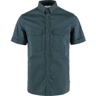 Fjällräven Övik Air Stretch S/S Shirt Skjorte Herrer størrelse M farve blå