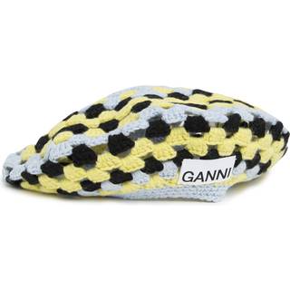 Ganni Crocheted wool-blend beret - multicoloured - One Size