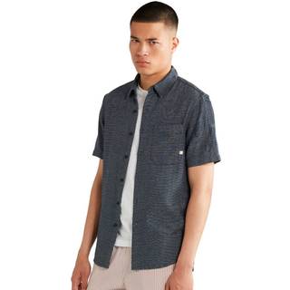 Farah Vintage Jacquard Short Sleeve Shirt Navy