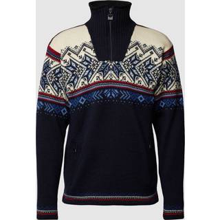 Dale of Norway Vail Weatherproof Men's Sweater Navyredroseoffwhite, Midnight navy/red Rose/off white/indigo/china blue, S