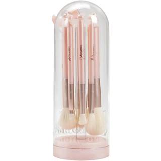 Indtryk Vanity 6 Pcs Makeup Brush Set med Hello Kitty Kawaii Icon Super Soft Brushes til Foundation Face Powder Blending Eye Shadow and Liner Wit