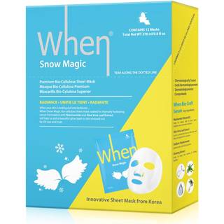 Radiance Bio-Cellulose Facial Sheet Mask - When Beauty Snow Magic Face Premium Korean Skincare Fine Line Rynker Reducerer Intensiv Hydration Bero