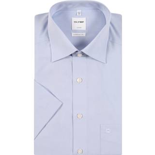 OLYMP Herren Kurzarmhemd blau Comfort Fit
