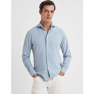 Reiss Reiss Soft Blue Vincy Corduroy Cutaway Collar Shirt