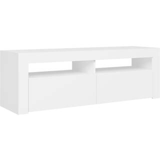 tv-skab med LED-lys 120x35x40 cm hvid