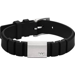 Emporio Armani Black Silicone and Stainless Steel ID Bracelet EGS3079040