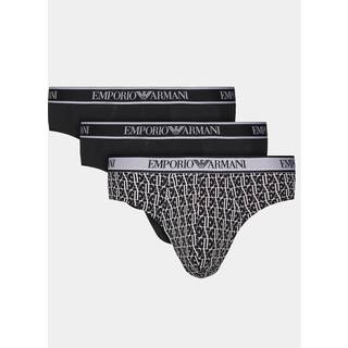 EMPORIO ARMANI Herren Slips schwarz Baumwolle & Mix unifarben,Geprintet