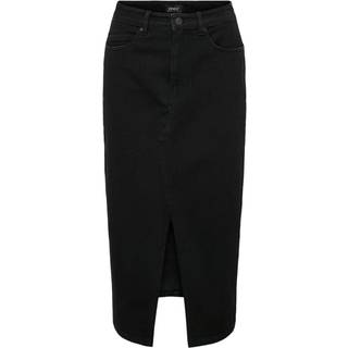 ONLY Onlsiri Front Slit Skirt Dnm  Black Denim S