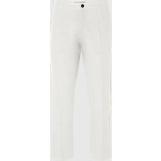 Selected Mads Straight Linen Pants Cloud Dancer