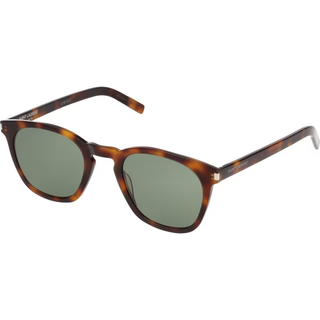 SAINT LAURENT Unisex SL 28 SLIM 002 Solbriller Acetat Havana Grøn Firkantet Normal
