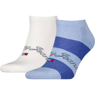 Tommy Hilfiger 2-pak Rugby Sneaker Socks - White/Blue - Str 35/38 * Kampagne *