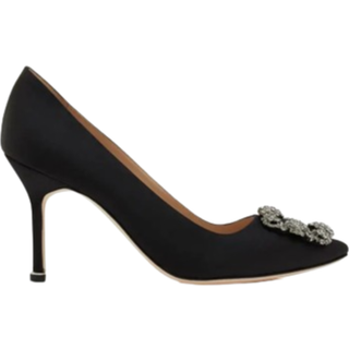 Manolo Blahnik Hangisi 90 embellished satin pumps - black - EU 36