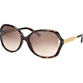 Gucci Kvinde GG0076S 003 Solbriller Injiceret Havana Brun Rund Normal Skygge