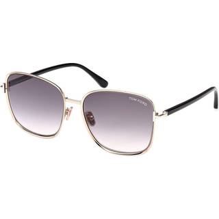 TOM FORD Kvinde FT1029 FERN 28B Solbriller Metal Guld Grå Firkantet Normal Skygge