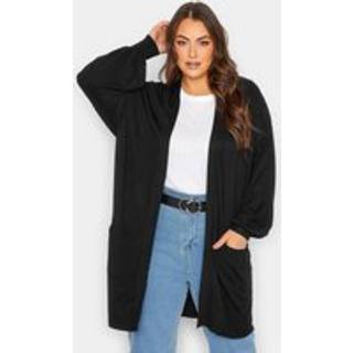 Yours Curve Yours Curve Black Balloon Sleeve Fine Knit Cardigan