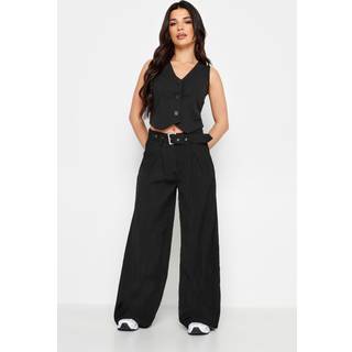 PixieGirl Petite PixieGirl Petite Black Wide Leg Belted Trousers
