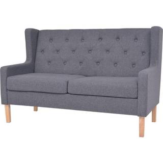 2-Personers Sofa Stof Cremehvid - Grå / 2-sædet