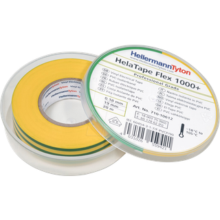 Tape PVC vinyl gul/grøn 0,18x19MM 20m